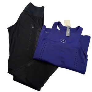 Adidas By Stella McCartney Two PCS Set Black Leggings & Racer Back Tank NWT